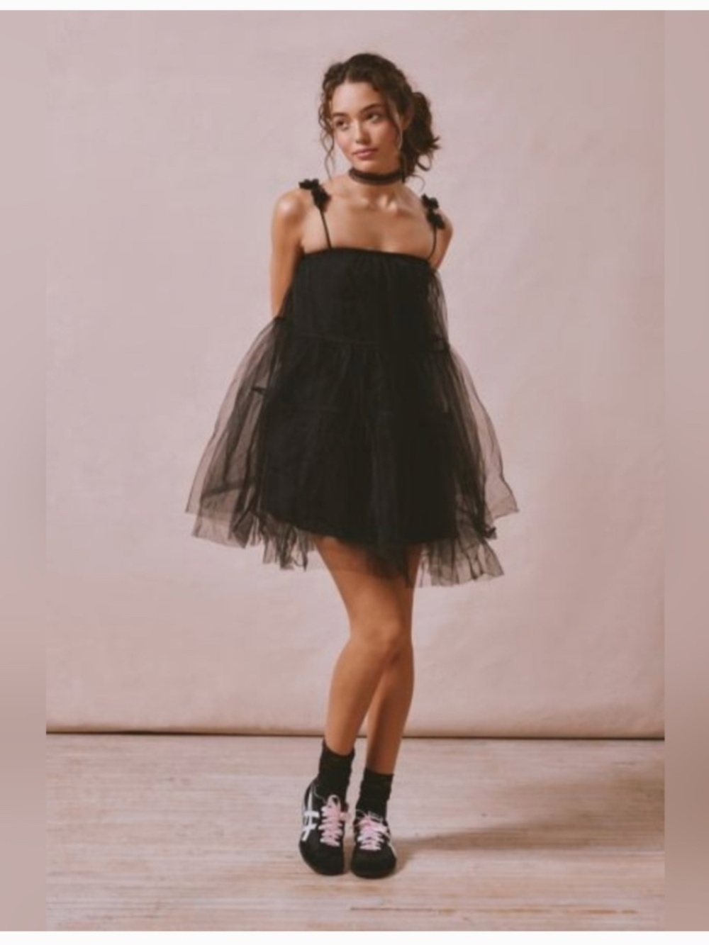 Dream Sister Jane Aurore Black Tulle Mini Dress Urban Outfitters M
